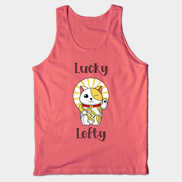 Lucky Lefty Japanese Fortune Cat Tank Top by Alaskan Skald